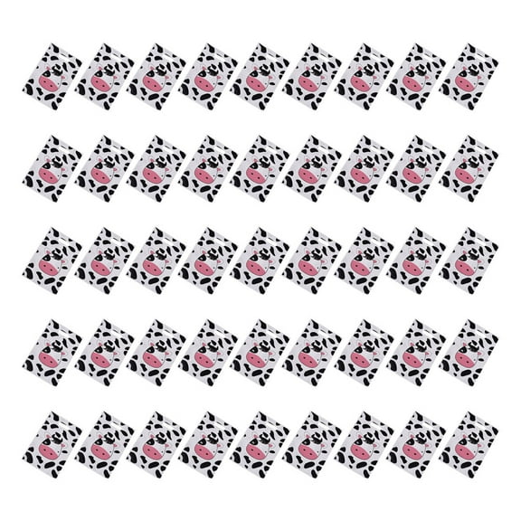 KONTONTY Cow Print Snack Bag Multi OPP 50Pcs For Farmhouse Themed Events