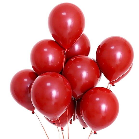 KONTONTY Round Balloons Matte Finish Red Latex 50Pcs 9.8x9.8in