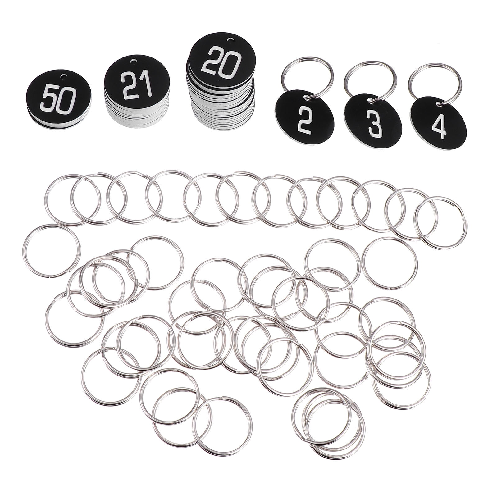 MLINS 50 Pcs Number Tag with Ring Tags Key Labels Large Round Numbered ...