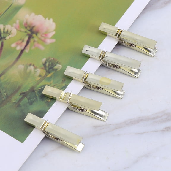 YUYUETIME Golden Plastic Clothes Pegs for Photo Clips and Craft Projects 50Pcs