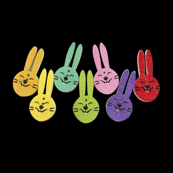 MLINS 50 Pcs Shape Crafting Wooden Buttons Two Holes Rabbit Design Child