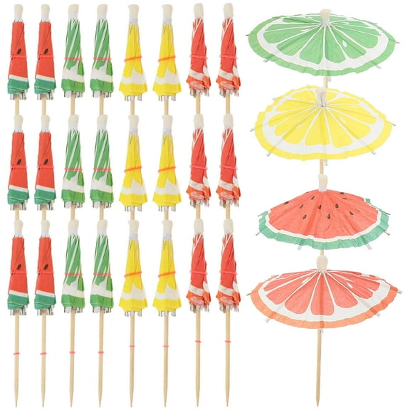 PTOOTP Assorted Color Umbrella Picks For Festival 50Pcs 4In