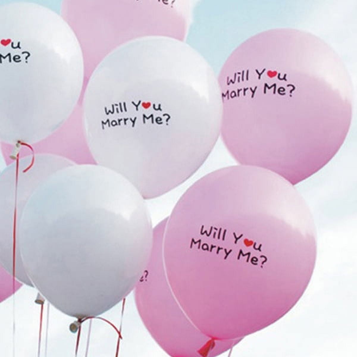 MLINS  50 Pcs Valentines Balloons Decorative Will You Marry Me