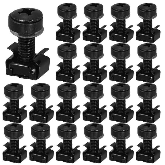 MLINS 50 Sets Stainless Steel Server Rack Mounting Screws And Cage Nuts For Network Switch Servers Rack Screws Insert Nuts For Use