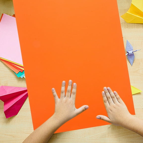 MLINS 50 Sheets Construction Paper Colored Scrapbook Supplies Child Orange