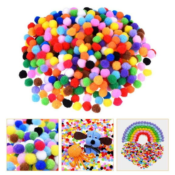 MLINS 500Pcs Assorted Color Pompom Balls for Diy Material and Christmas Decorations 0.8in Diameter