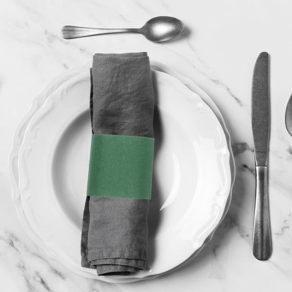 DINHEAROM 500Pcs Green Napkin Rings for Banquet and Dinner Use with Versatile Silverware Wrapping