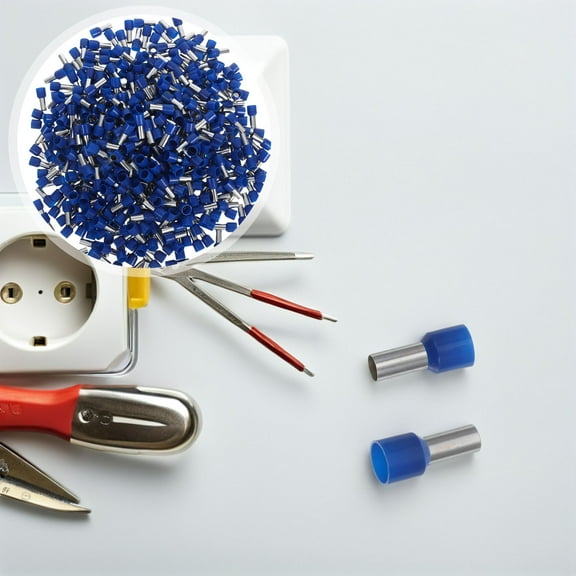 MLINS 500pcs Ring Crimp Terminals Nylon PVC Copper Pre-Insulated Wire Ferrules for Electrical Control Distribution Cabinet Machine Equipment