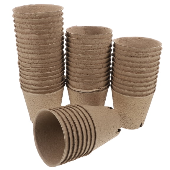 MLINS 50PCS Mini Nursery Pots Kids Gardening Paper Pots with Drainage Germination Cups for DIY Craft and Planting Small Flowers and Succulents