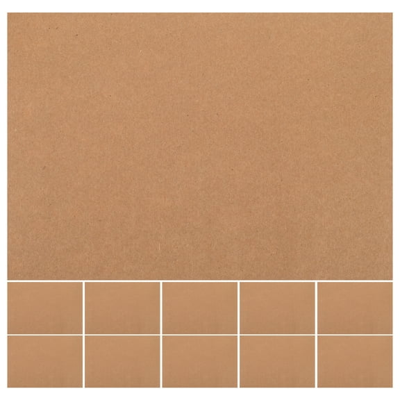 FELTECHELECTR 50Pcs Khaki Cardboard Sheets Heavy Duty Kraft Paper Chipboard for Home Craft Projects