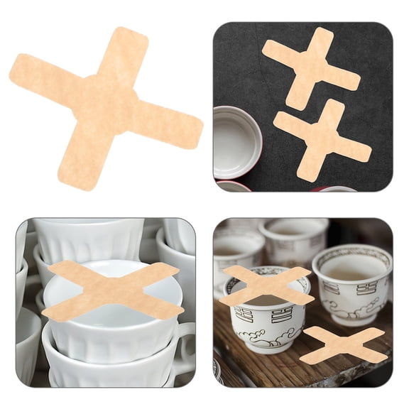 FELTECHELECTR Felt Kitchen Cup Protectors Beige Ceramic Cups 50Pcs 3.9X3.9X0.04In
