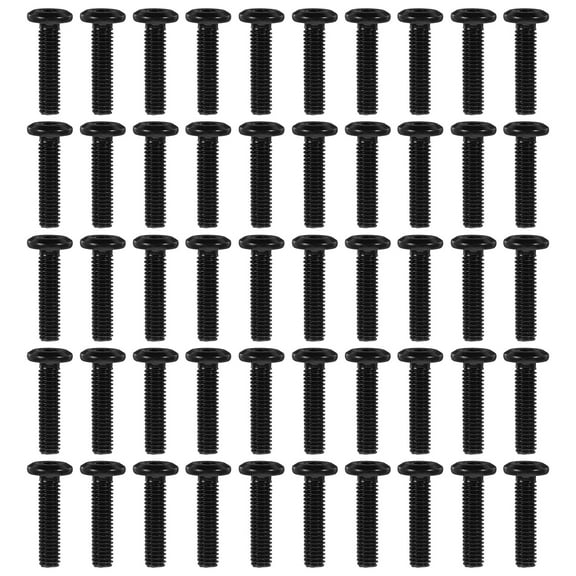MLINS 50pcs Flat Head Hex Socket Cap Screws Carbon Steel Full Thread Screw for Furniture Connecting Table Bed Rack
