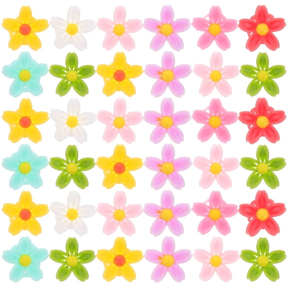 MLINS 50pcs Mini Resin Flower Charms Daisy Flower Flatback For Nail Art And Jewelry Making Scrapbooking Cell Phone Case Craft Embellishments