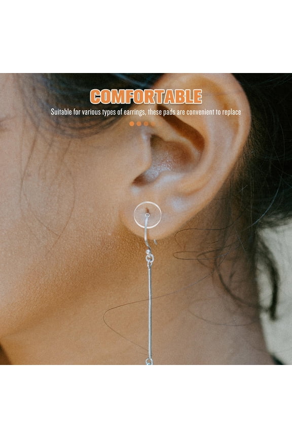 Silicone Earring Back Discs White 50Pcs 0.3In