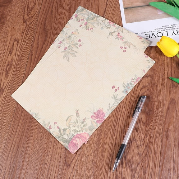 MLINS 50pcs Vintage European Style Writing Paper Romantic Stationery (Green Rose)