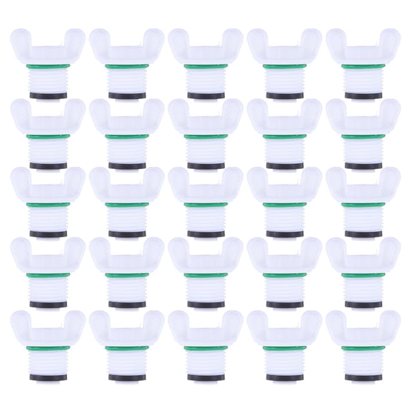 MLINS 50pcs White Plastic Hose Plugs Leak-Proof Multi-Use Tubing Stoppers Pipe Accessories 1/2 Thread Tubing Stoppers Hose Pipe Fitting