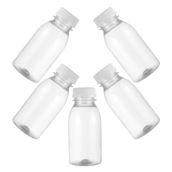 MLINS 5PCS Plastic Bottles with Caps Juice Containers Reusable Juicing Bottles Smoothie Bottle Drink Containers