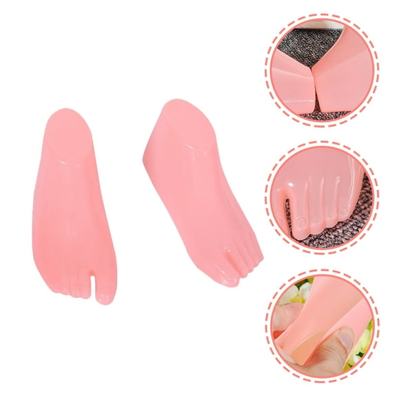 FELTECHELECTR PVC Kids Shoes Display Stands Pink Storage 5 Pairs 7.1X3.0X2.4In