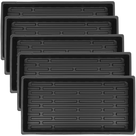AURARMLET Germination Trays Black Plastic Home Gardeners Indoor Planting 5Pcs 21.61X11.00X2.36in