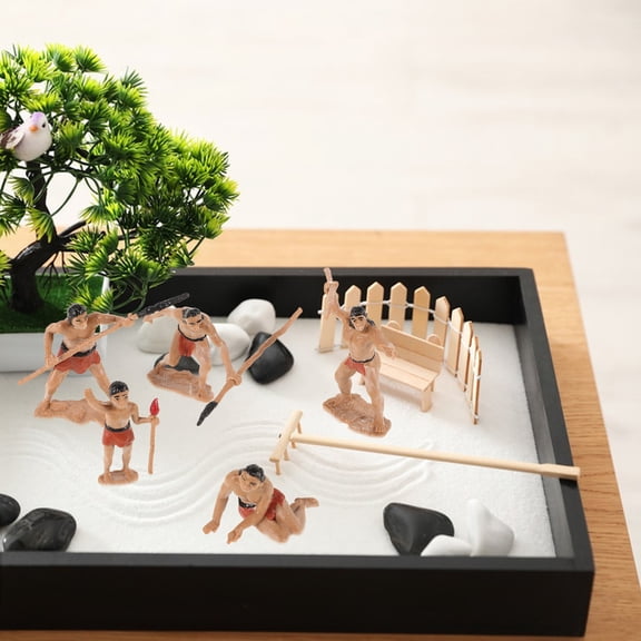 MLINS 5Pcs Primitive Men Scene Prop Resin Model Simulation Primitive Men Figurine Pretend Play Primitive Men Figurine For Bonsai Decoration