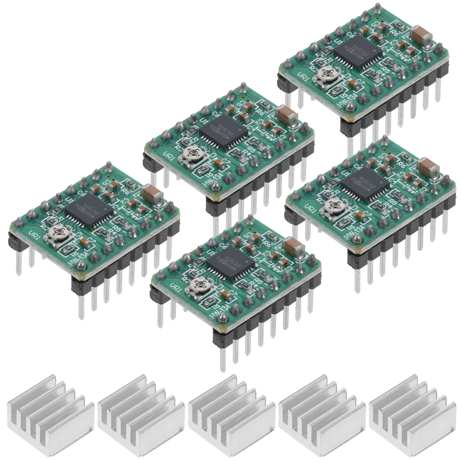MLINS 5pcs A4988 Compatible Stepper Motor Driver Module with Heat Sink ...