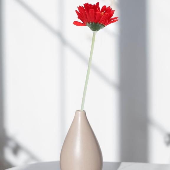MLINS 5pcs Artificial Gerbera Daisy Flower for Wedding Home Decoration (Red)