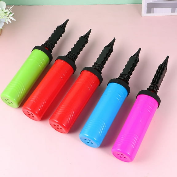 MLINS 5pcs Balloon Pump Plastic Hand Held Balloon Inflator Portable Balloon Inflator Pump (Random Color)