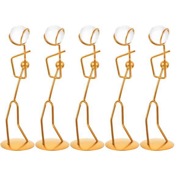 MLINS 5pcs Desktop Iron Sportsman Sculpture Art Statue Abstract Collectible Figurine Ornament