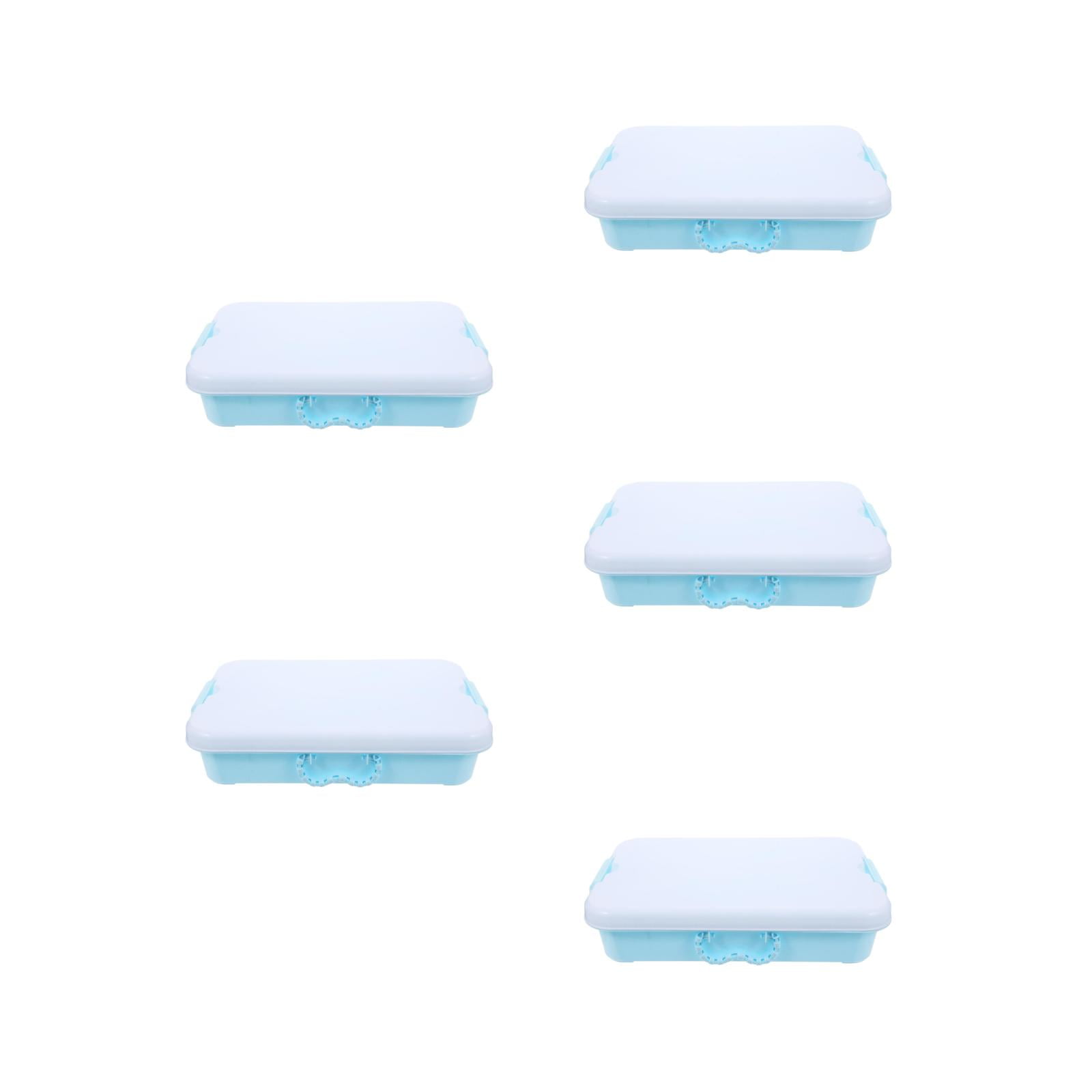 MLINS 5pcs Empty Sandbox Sand Tray With Lid Portable Small Toy Storage Box Plastic Sandbox Outdoor Activities Toy Storage Case Plaything Box