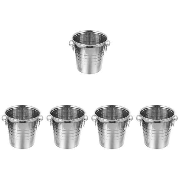MLINS 5pcs Ice Storage Bucket Handy Ice Cube Container Double Handles Wine Beer Bucket 3L