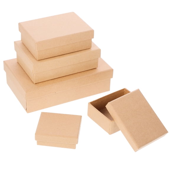 MLINS 5pcs Kraft Paper Gift Boxes Wedding Favor Paper Candy Box DIY Painting Gift Containers