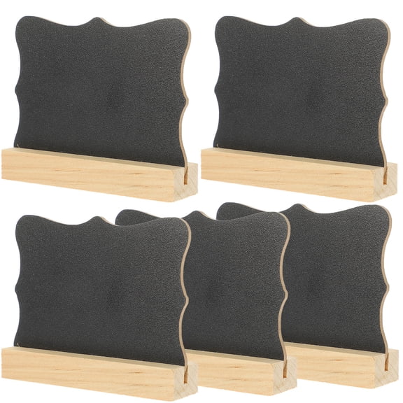 MLINS 5pcs Mini Chalkboards Signs DoubleSided Plastic Message Board for Parties and Home Decor Black
