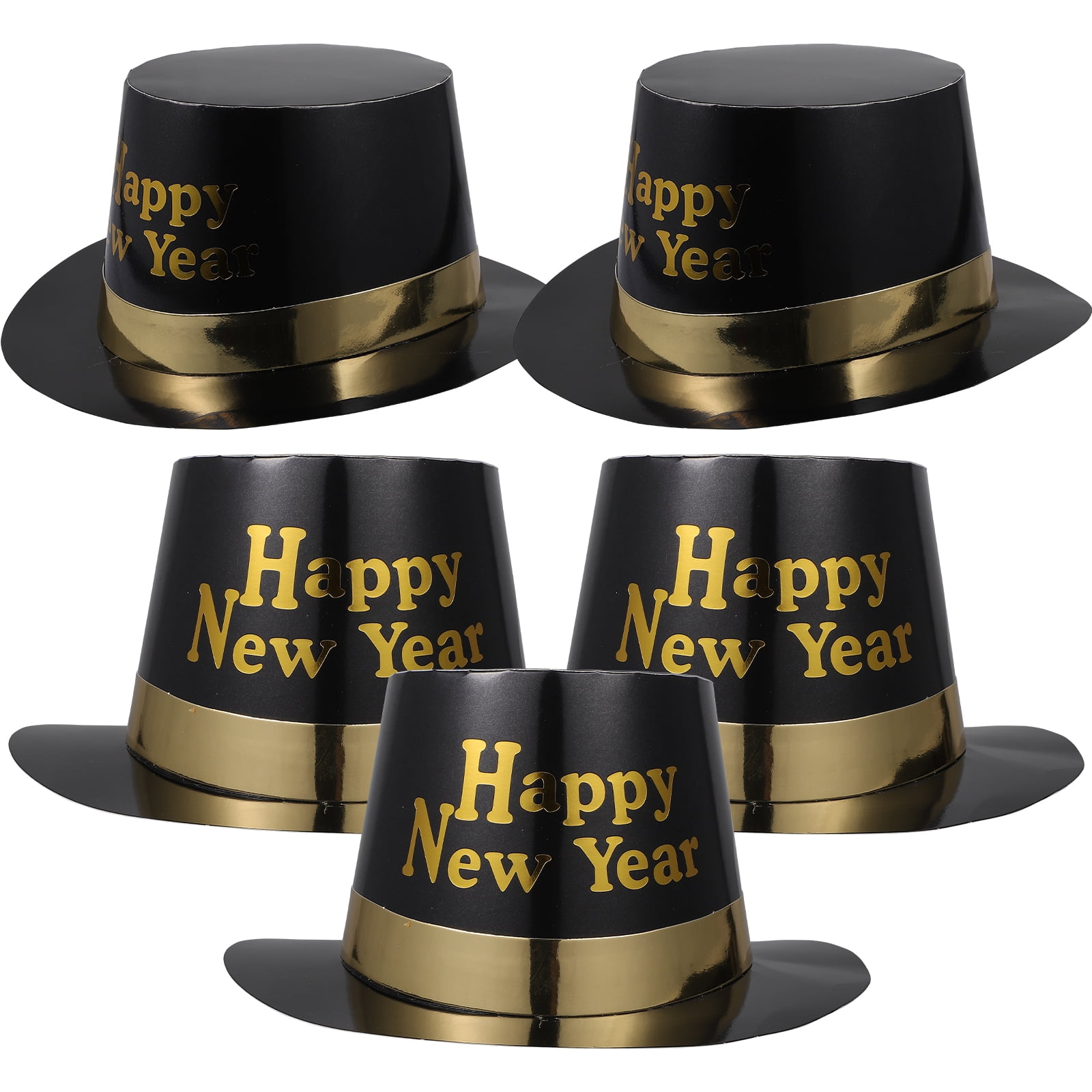 MLINS 5pcs Party Tophat Paper Hats Creative Headdress Decorations Printing Party Favors Props for New Year Cosplay Party