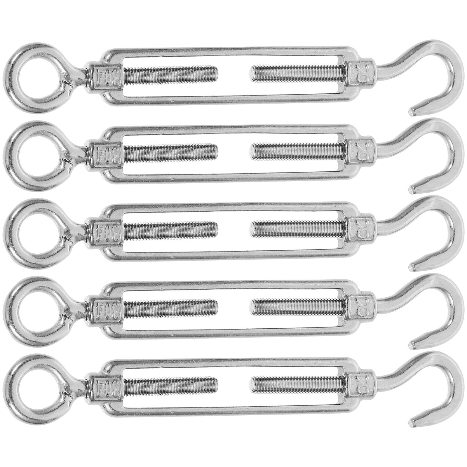 Aexit 2-Pack Stainless Steel Hook Eye Turnbuckles For 5mm (1/5 Inch) Wire Rope - Silver Tone - View #8