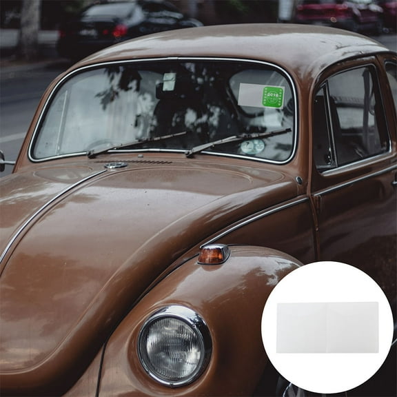MLINS 5pcs Static Cling Window Film for Car Windshield Clear Sticker Decals for Annual Inspection Stickers and Parking Permit Holder