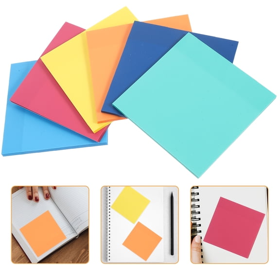 MLINS 6 Books Memo Pads Adhesive Massage Pad Colorful Notepad Memo Pad Portable Memo Notepad