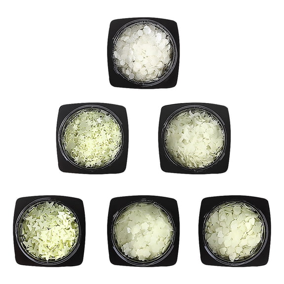 MLINS 6 Boxes Nail Manicure Sequins Sticker Luminous Face Nail Sequins for Lady Girl