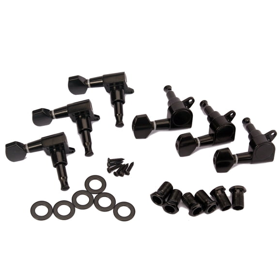 MLINS 6 PCS 3L3R Sealed Guitar String Inline Tuning Pegs Keys Machine Heads Tuners with Threaded Bushing Ferrules Screws for Electric Guitar