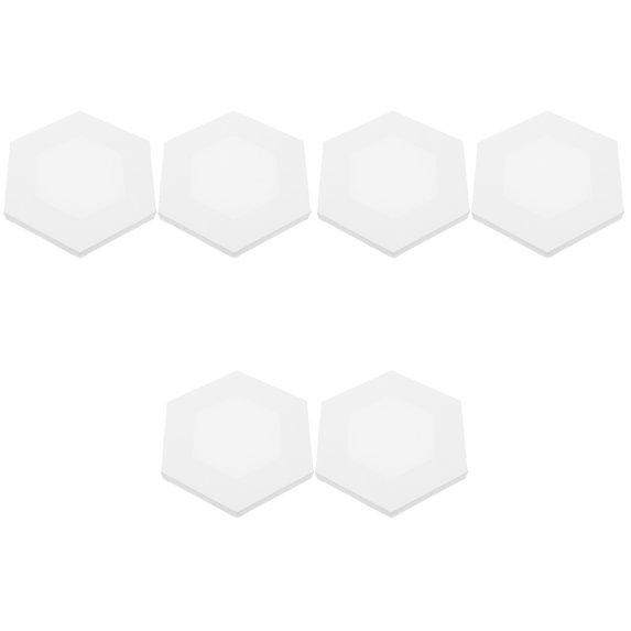 MLINS 6 PCS Irregular Oil Painting Frame Acrylic Porch Decorative Drawing Board Canvas Drawing Panel Creative Drawing Board for Student Artists (Hexagon Style White 20cm)