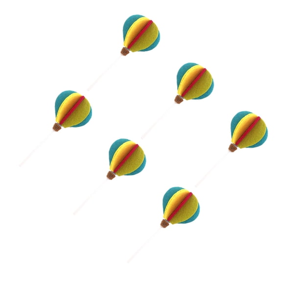 6PCS Hot Air Balloon Cake Toppers Colorful Hot Air Balloon Cake Picks Cartoon Kids Birthday Cake Toppers Creative Kids Birthday Cake Plug Flag