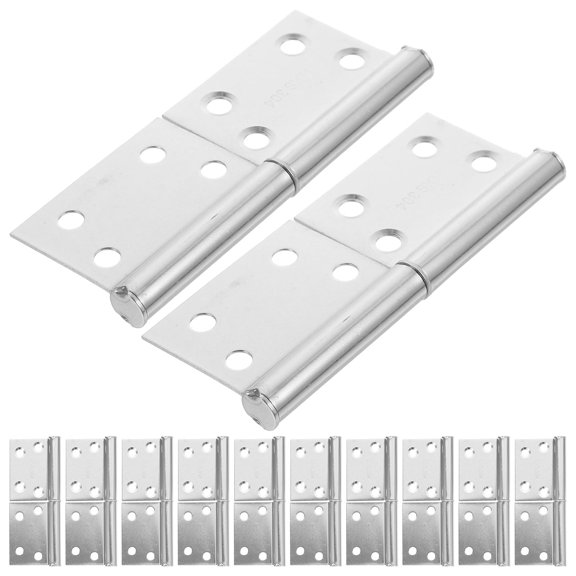 MLINS 6 Pairs Matte Flag-shaped Detachable Hinge Hinge 9.80X3.80X0.80CM Silver