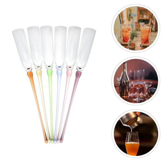 MLINS 6 Pcs Acrylic Glass Party Wine Flutes Drinking Baby