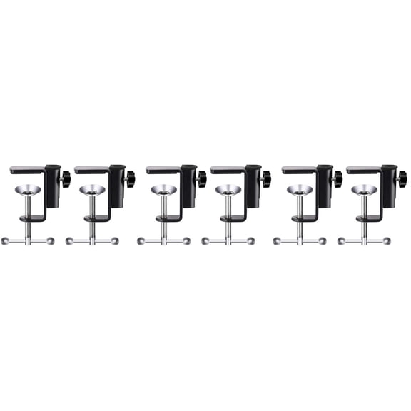 YUYUETIME Adjustable Desk Clamp 6Pcs Black for Table Use, High-Class Metal and Plastic