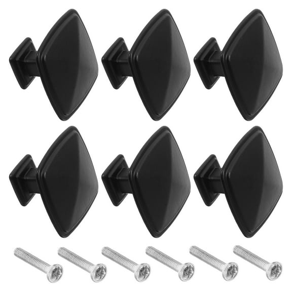 MLINS 6 Pcs Bathroom Knobs for Cabinets Kitchen Handles Satin Nickel Drawer Black