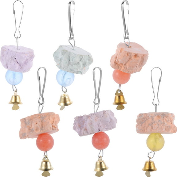 MLINS 6 Pcs Budgie Toys Bird Grinding Beak Calcium Stone Parrot Hanging