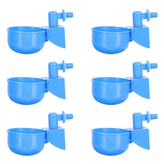 MLINS 6 Pcs Chicken Drinking Fountain Duck Food Feeder Water Blue