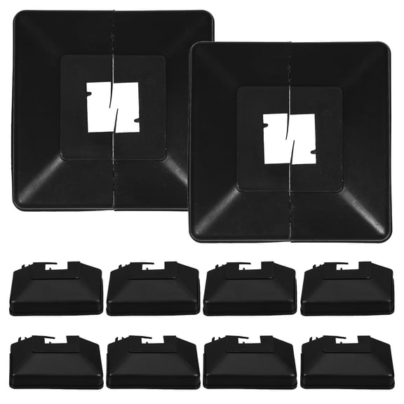 MLINS 6-Pack Fence Post Caps with Skirt Guardrail Plastic Bottom Covers for Outdoor Fence