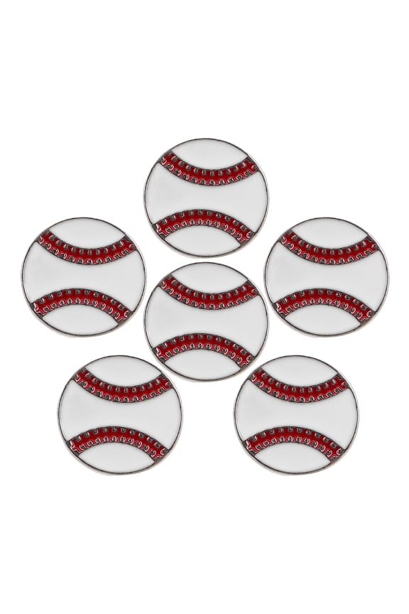 6 Pcs Filler Decoration Round Sponge Brush Baseball Pin 1.80X1.80X1.10CM