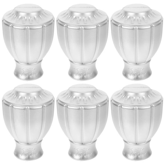 MLINS 6 Pcs Finials for Curtain Rods Replacement Parts Window Treatment Silver