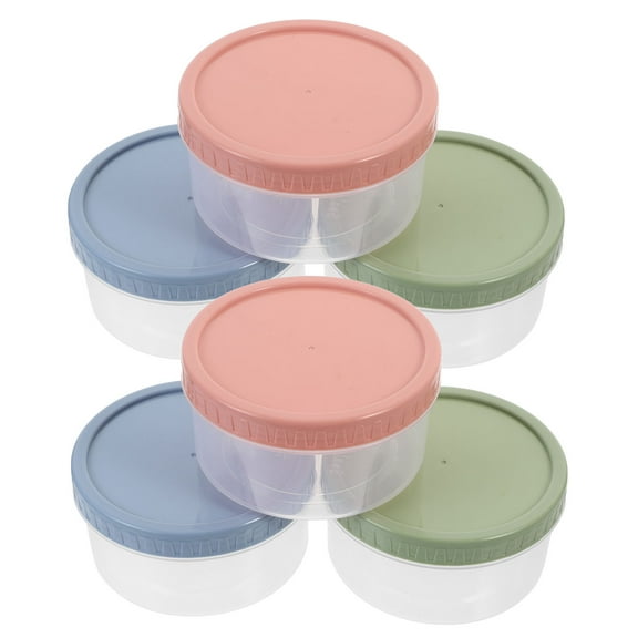 MLINS  6 Pcs Food Containers with Lids Storage Nut Pudding Jar Portable